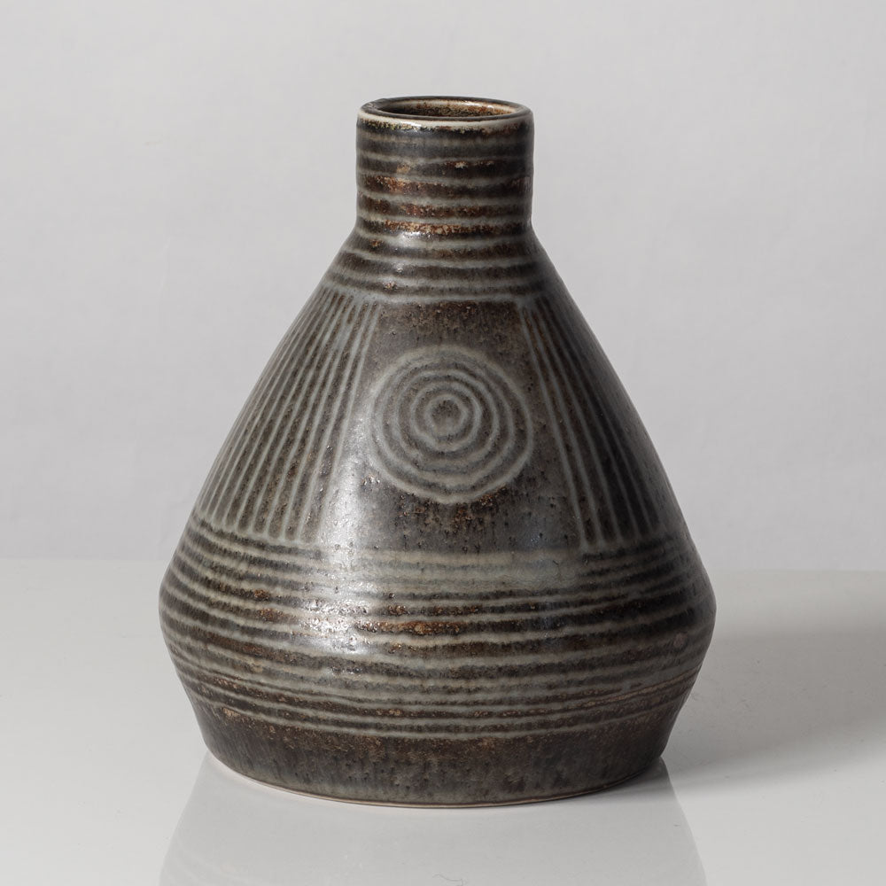 Carl Harry Stålhane for Rörstrand, Sweden, unique stoneware vase with brown glaze L3321