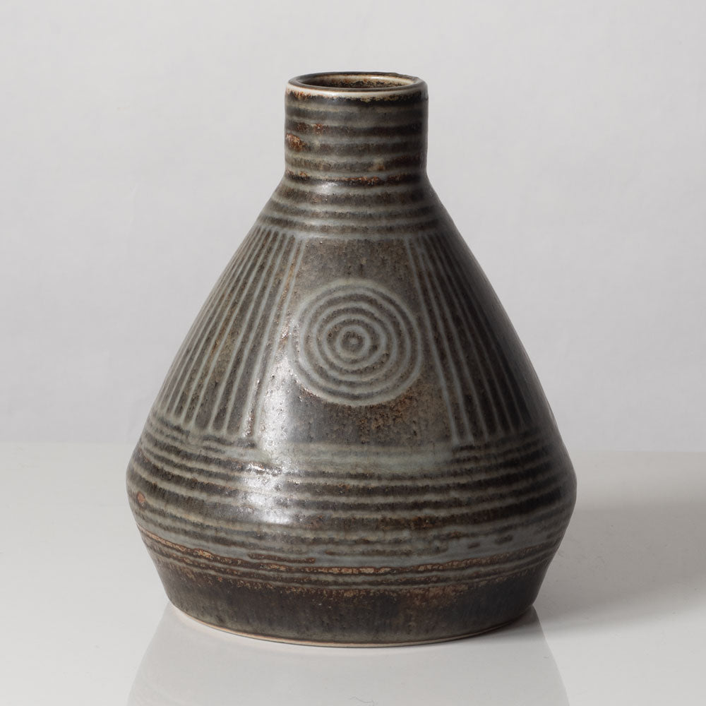 Carl Harry Stålhane for Rörstrand, Sweden, unique stoneware vase with brown glaze L3321