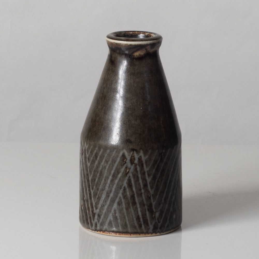 Carl Harry Stålhane for Rörstrand, Sweden, unique stoneware vase with brown glaze L3328