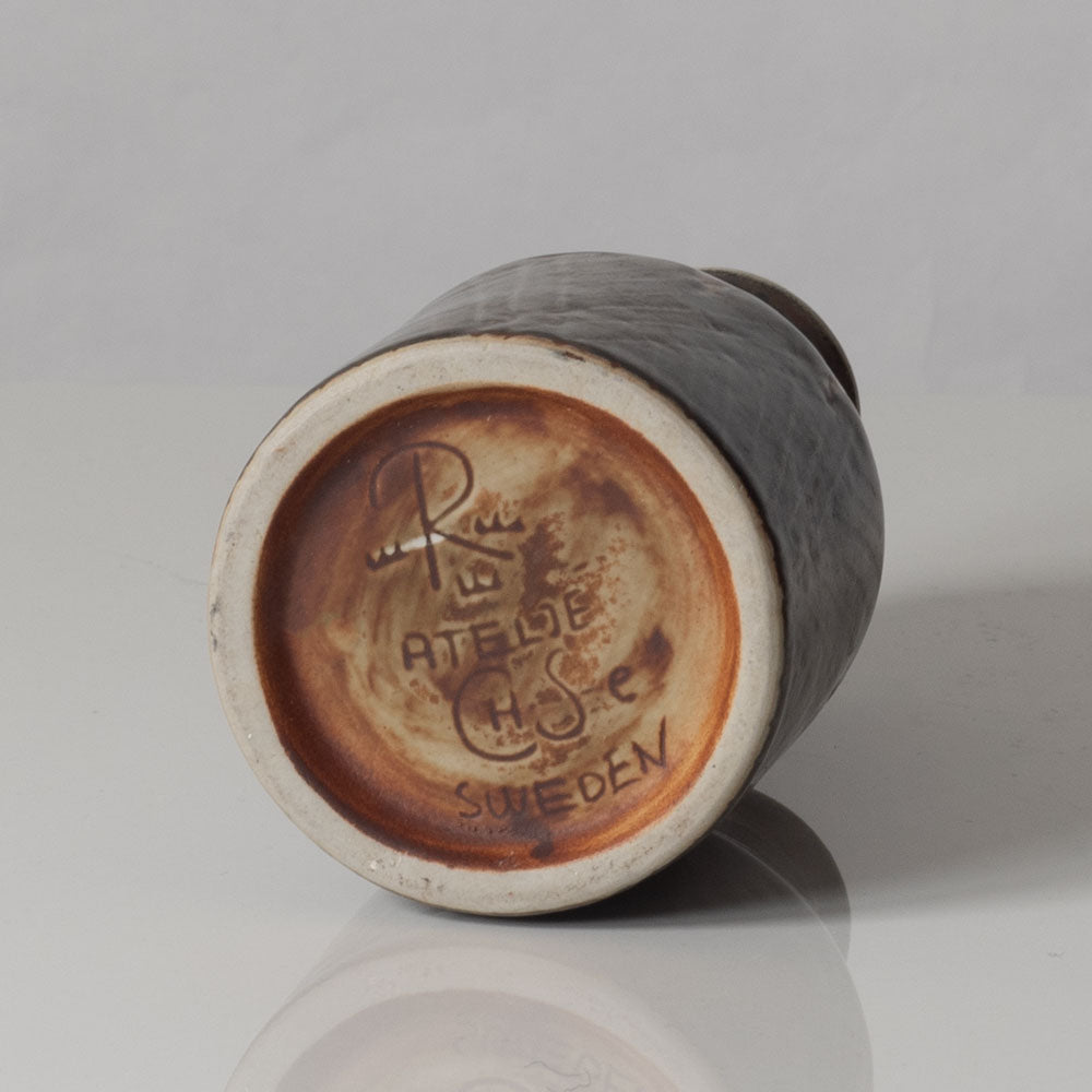 Carl Harry Stålhane for Rörstrand, Sweden, unique stoneware vase with brown glaze L3328