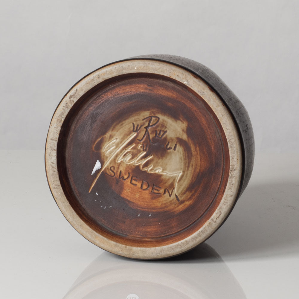 Carl Harry Stålhane for Rörstrand, Sweden, unique stoneware vase with brown glaze L3330