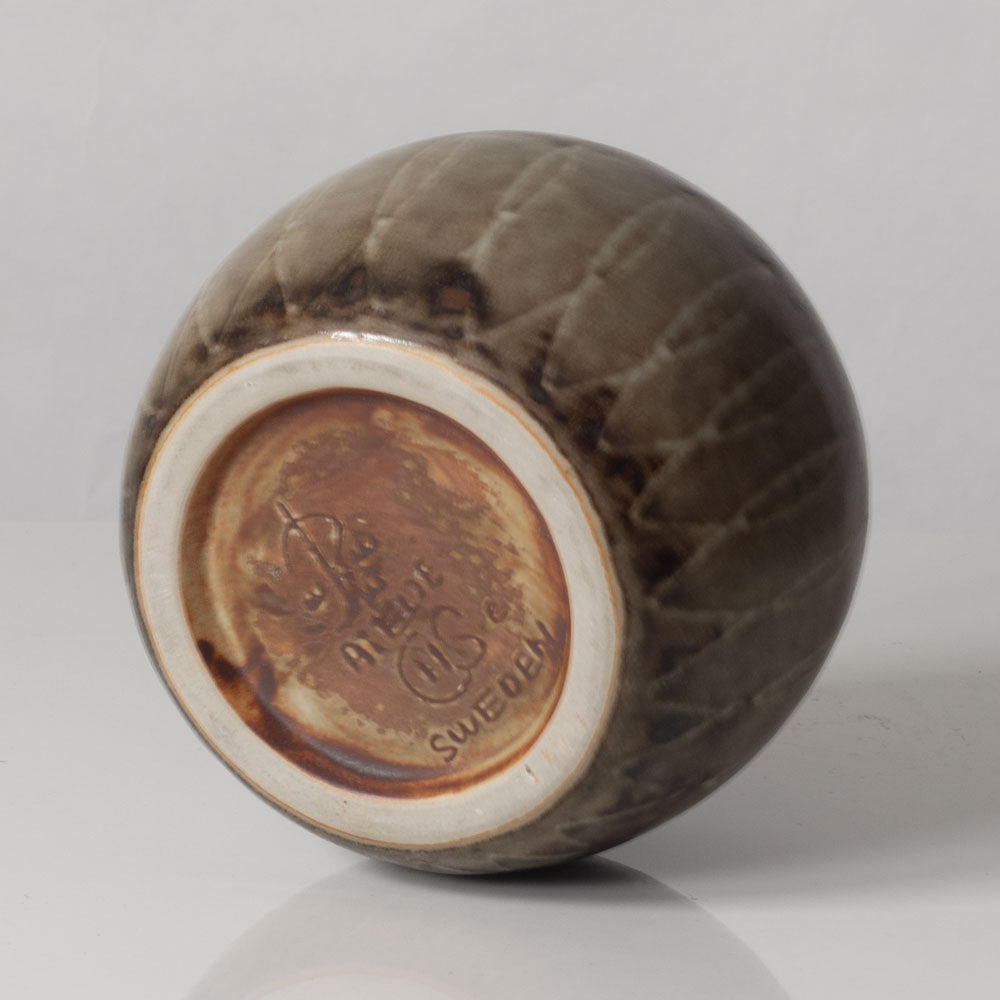 Carl Harry Stålhane for Rörstrand, Sweden, unique stoneware vase with brown glaze L3220