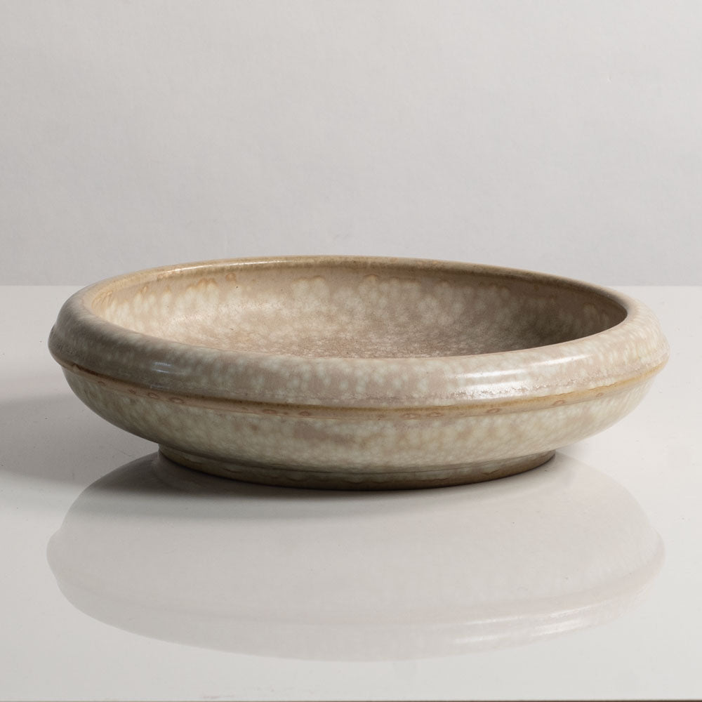 Carl Halier and Patrick Nordstrom for Royal Copenhagen, Denmark, unique stoneware bowl with blue-gray haresfur glaze M4236
