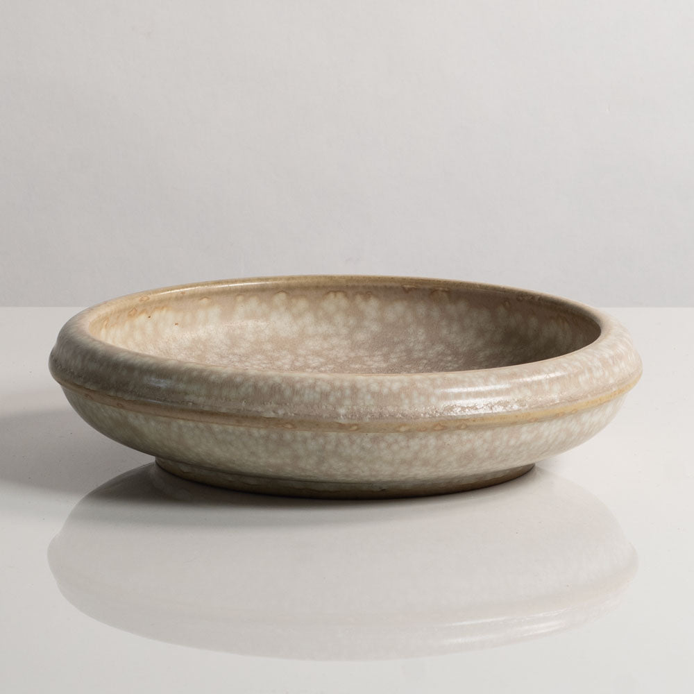 Carl Halier and Patrick Nordstrom for Royal Copenhagen, Denmark, unique stoneware bowl with blue-gray haresfur glaze M4236