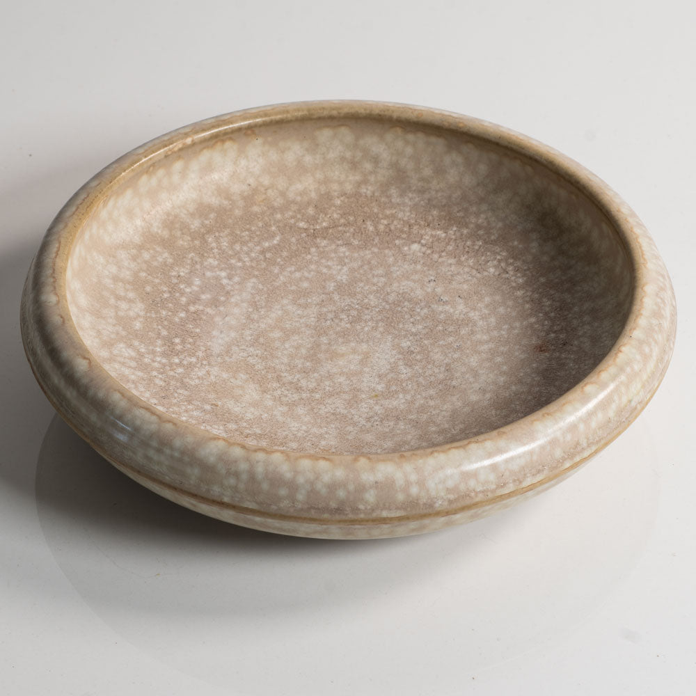 Carl Halier and Patrick Nordstrom for Royal Copenhagen, Denmark, unique stoneware bowl with blue-gray haresfur glaze M4236