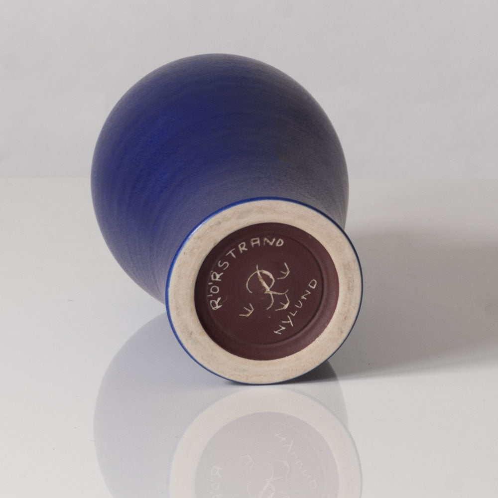 Gunnar Nylund for Rörstrand, Sweden, stoneware bulbous vase with cobalt blue glaze k2419