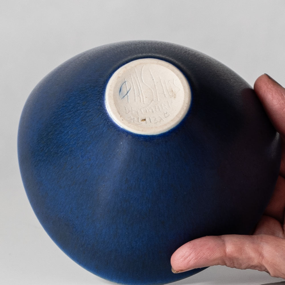 Per Linnemann-Schmidt at Palshus, Denmark, stoneware bowl with blue glaze K2494