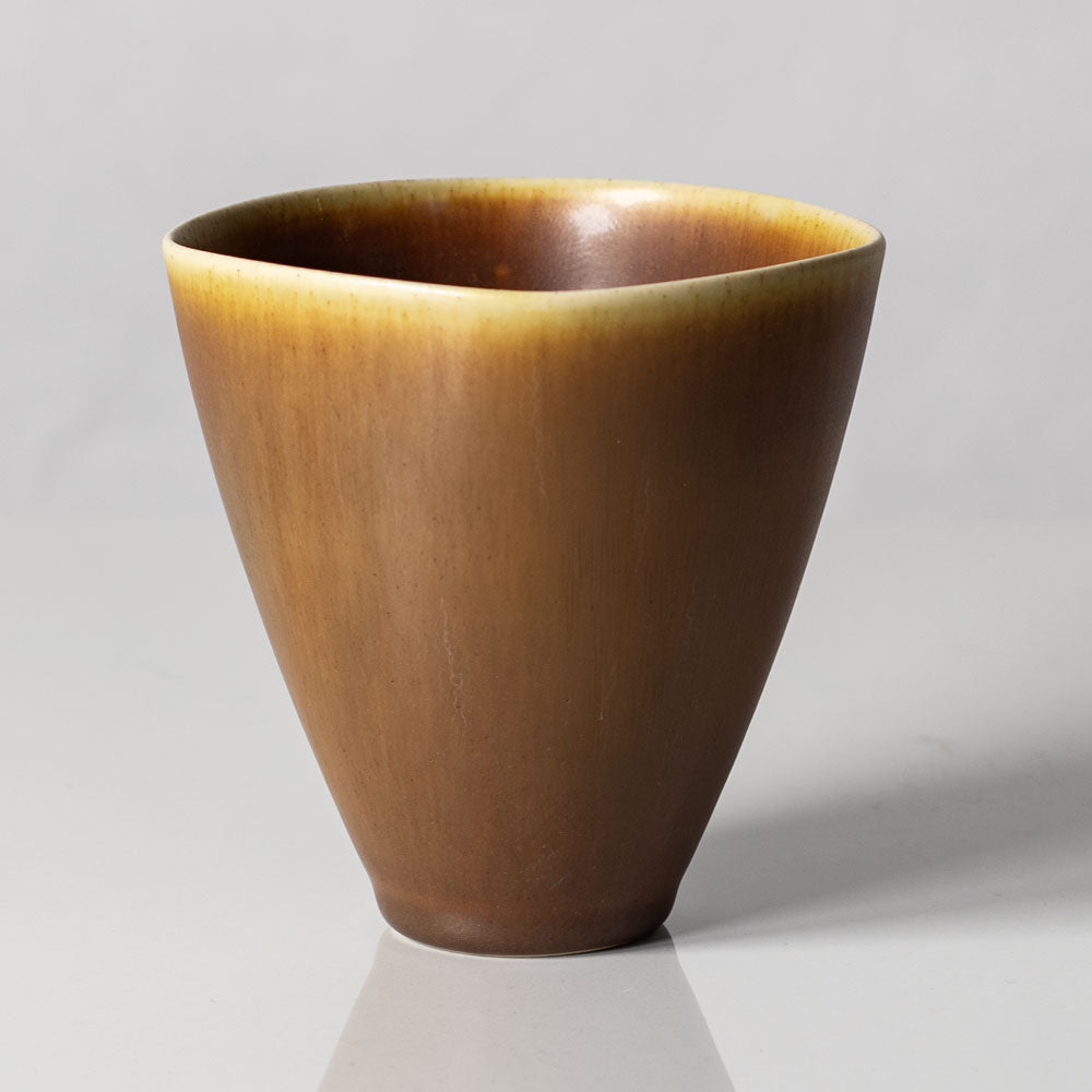 Per Linnemann-Schmidt at Palshus, Denmark, stoneware vase with brown glaze L3139