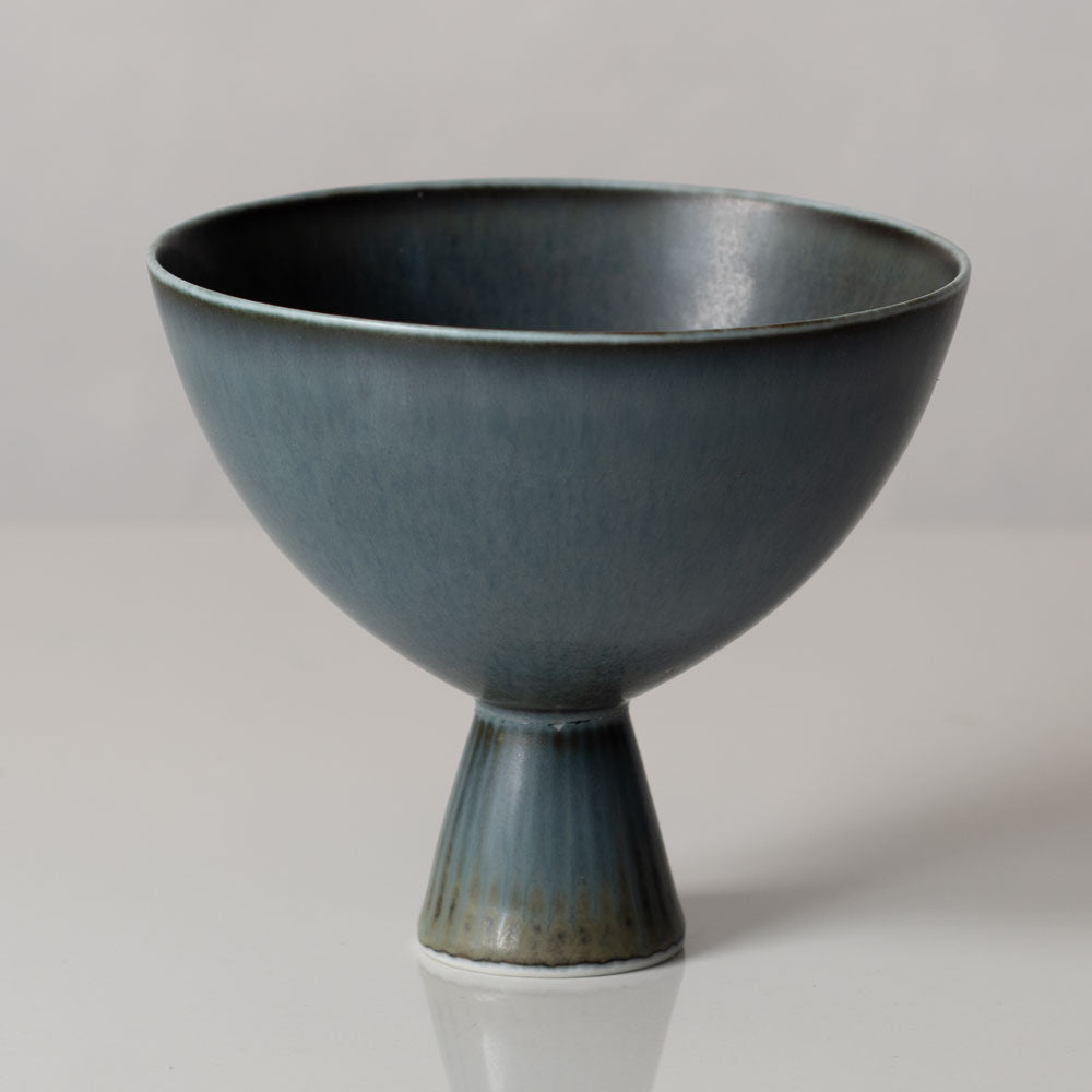 Carl Harry Stålhane for Rörstrand, Sweden, footed bowl with blue gray glaze L3307