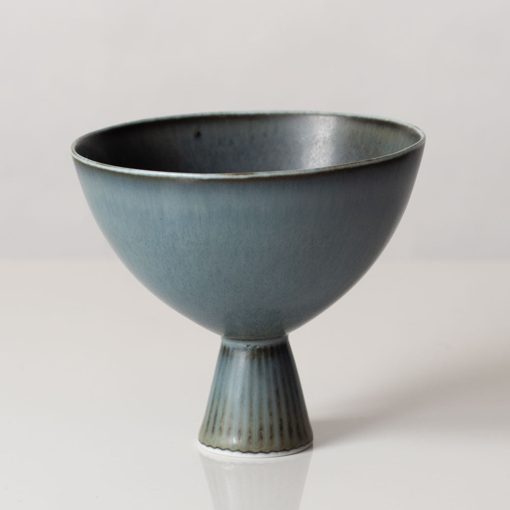 Carl Harry Stålhane for Rörstrand, Sweden, footed bowl with blue gray glaze L3307
