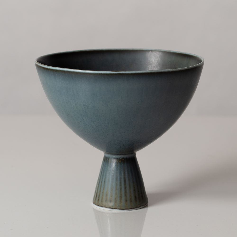 Carl Harry Stålhane for Rörstrand, Sweden, footed bowl with blue gray glaze L3307