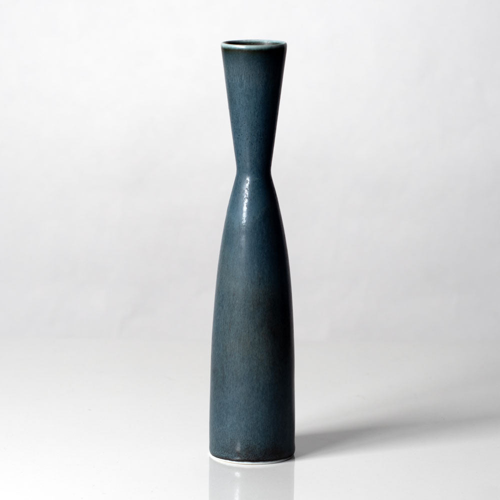 Carl Harry Stålhane for Rörstrand, Sweden, stoneware vase with blue haresfur glaze L3232