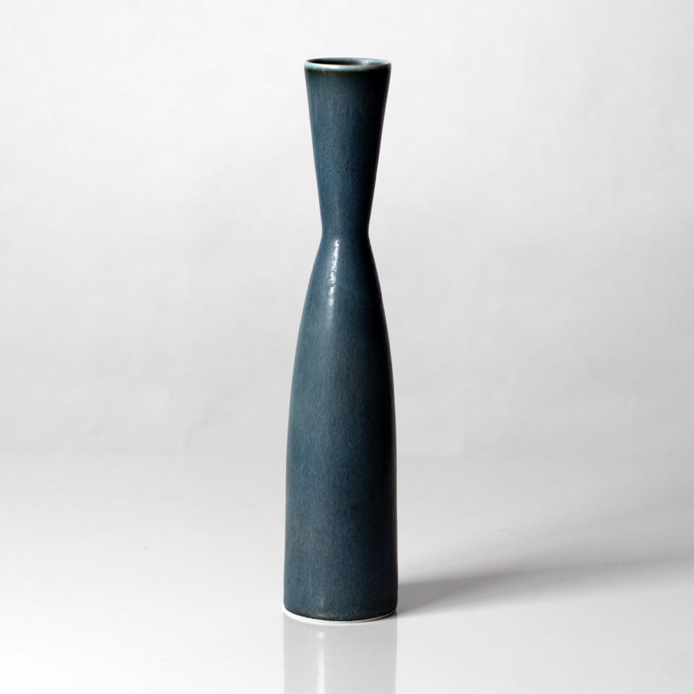 Carl Harry Stålhane for Rörstrand, Sweden, stoneware vase with blue haresfur glaze L3232