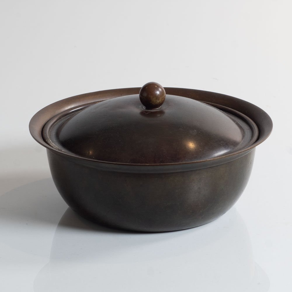 Just Andersen, Denmark, bronze lidded jar M4263