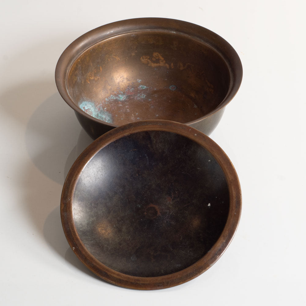 Just Andersen, Denmark, bronze lidded jar M4263