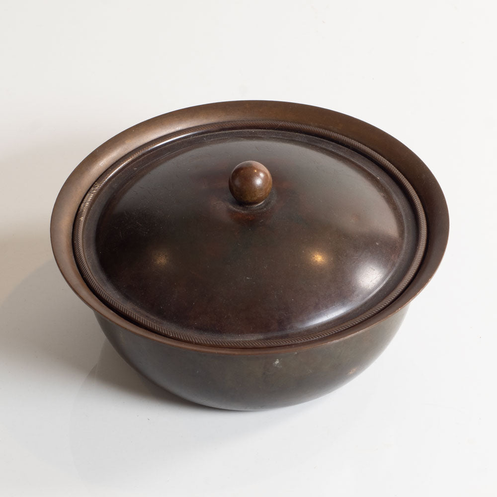 Just Andersen, Denmark, bronze lidded jar M4263