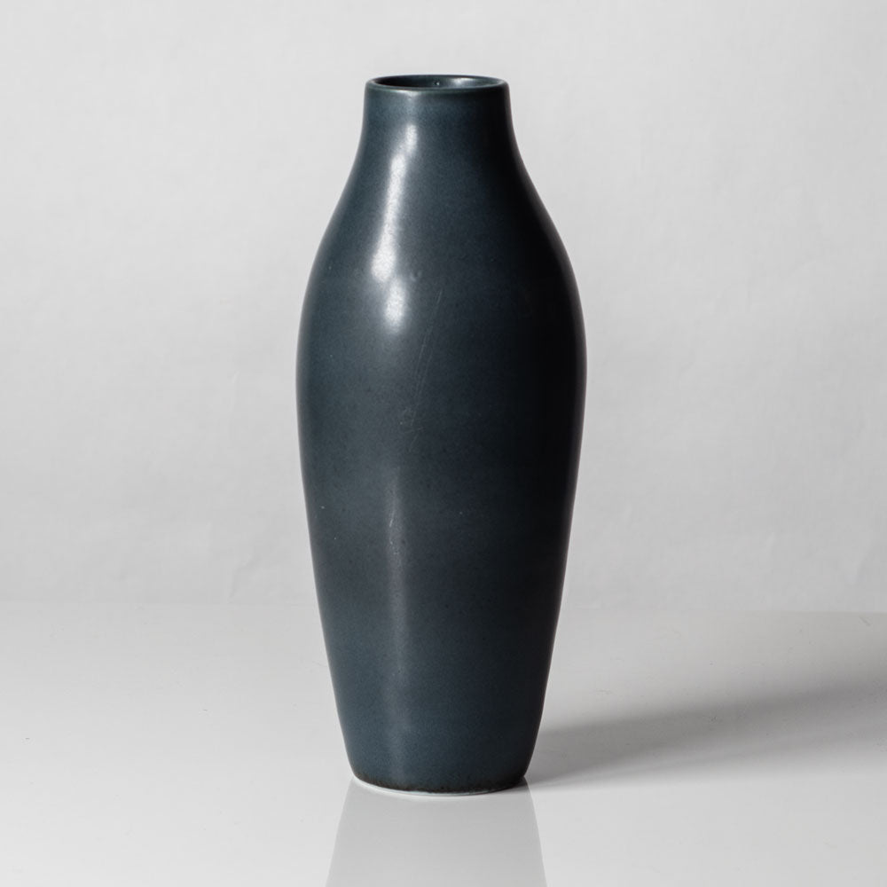 Carl Harry Stålhane for Rörstrand, Sweden, stoneware vase with matte blue glaze H1288