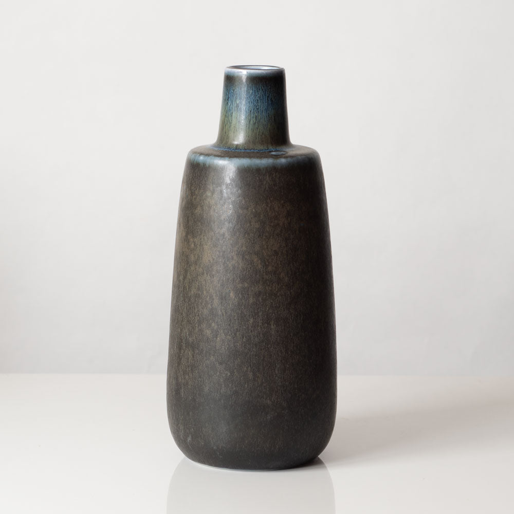 Carl Harry Stålhane for Rörstrand, Sweden, stoneware vase with matte blue glaze J1493