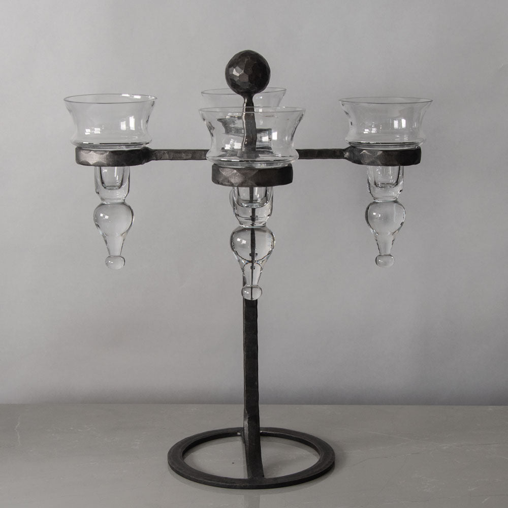 Bertil Vallien for Boda-Smide, Sweden, candelabra in iron and glass J1427