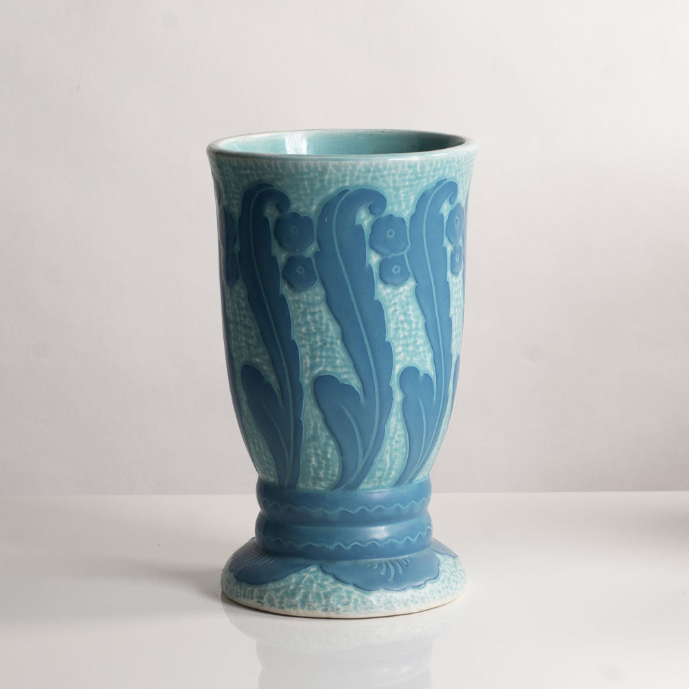 Josef Ekberg for Gustavsberg, Sweden, unique carved art nouveau stoneware vase M4167