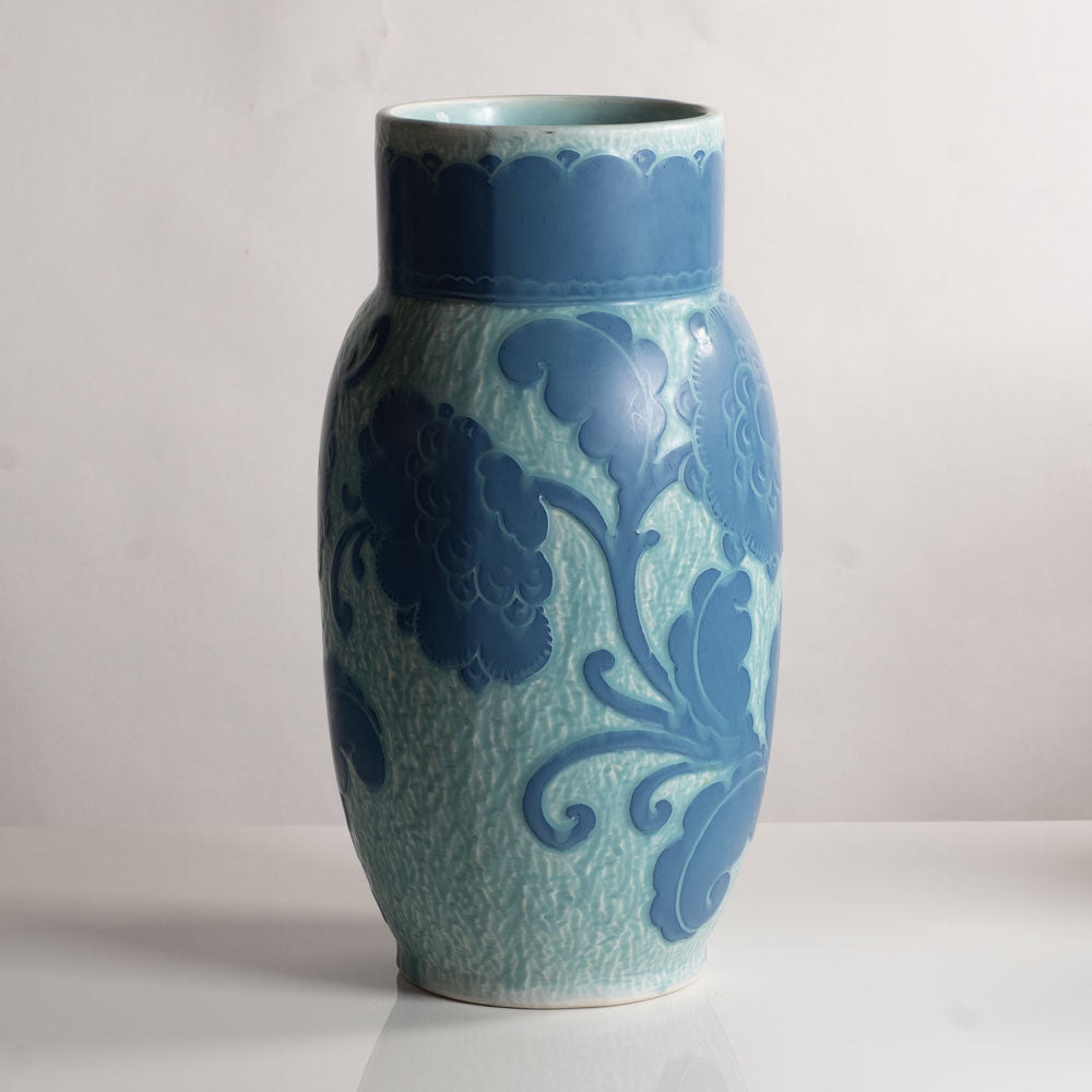 Three blue vases by Josef Ekberg for Gustavsberg, Sweden