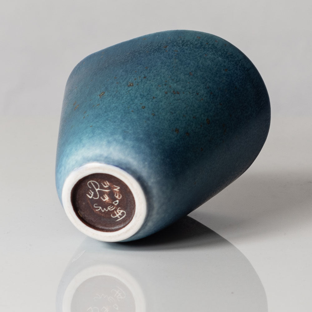 Carl Harry Stålhane for Rörstrand, stoneware vase with blue glaze L3320