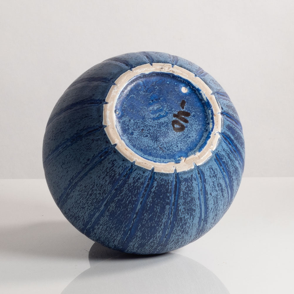 Eva Jancke Bjork for Bo Fajans, stoneware vase with matte blue glaze M5495