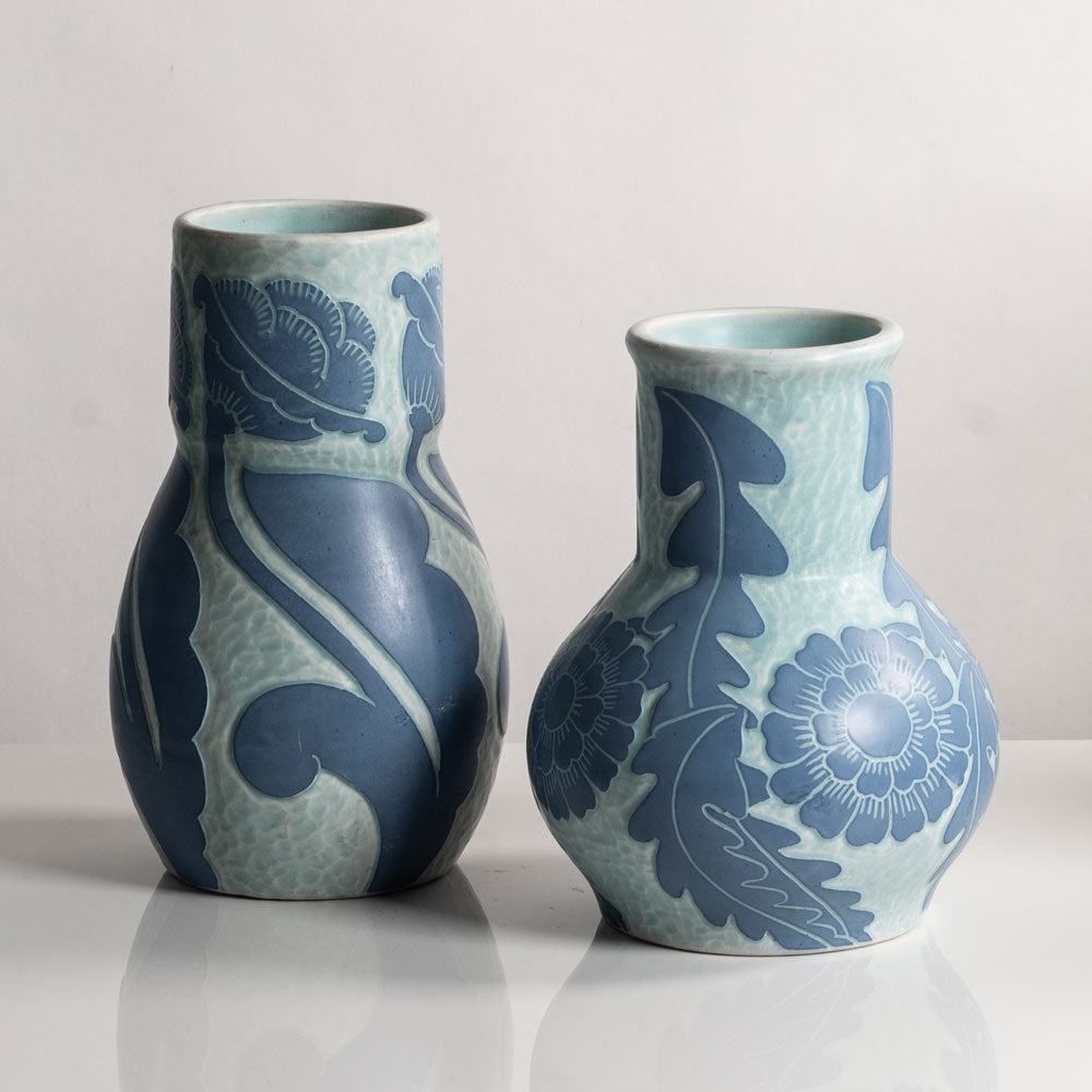 Two art nouveau vases by Josef Ekberg for Gustavsberg, Sweden