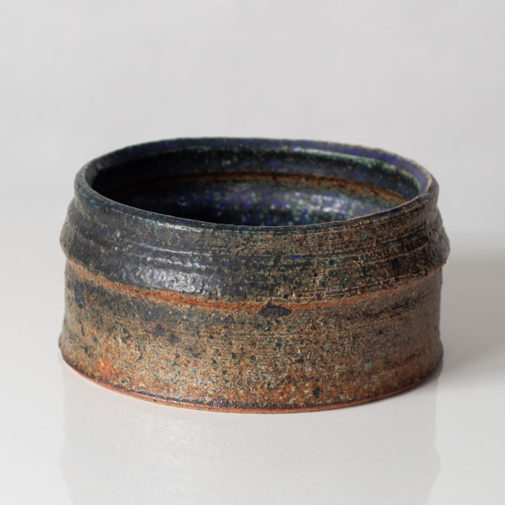 Raija Tuumi for Arabia, Finland, stoneware bowl with brown and blue glaze J1634
