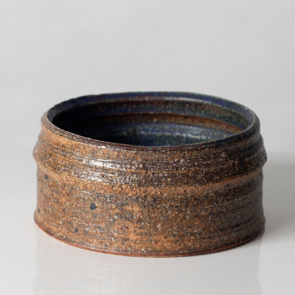 Raija Tuumi for Arabia, Finland, stoneware bowl with brown and blue glaze J1634