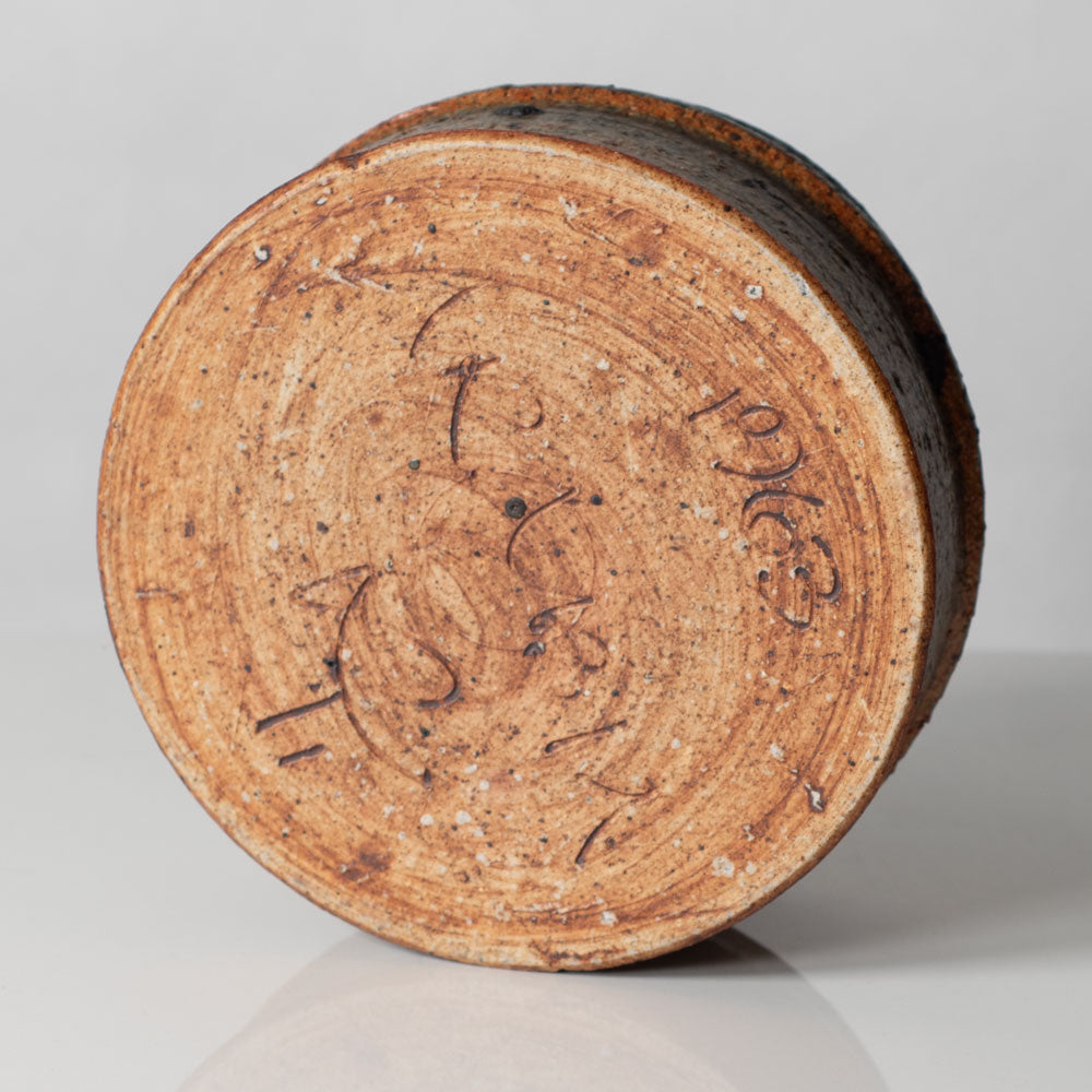 Raija Tuumi for Arabia, Finland, stoneware bowl with brown and blue glaze J1634