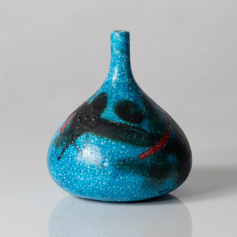 Guido Gambone, Italy, vase with blue and red glaze L3366