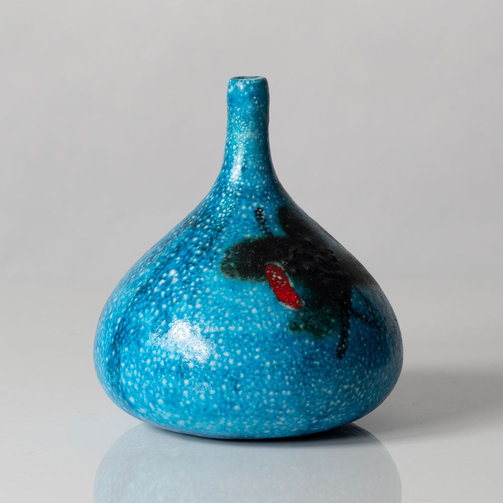 Guido Gambone, Italy, vase with blue and red glaze L3366