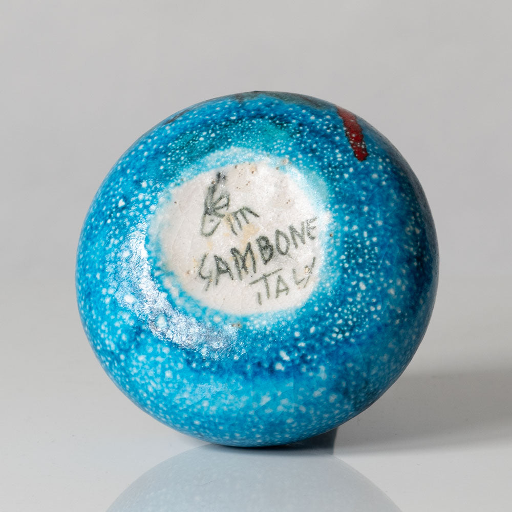Guido Gambone, Italy, vase with blue and red glaze L3366