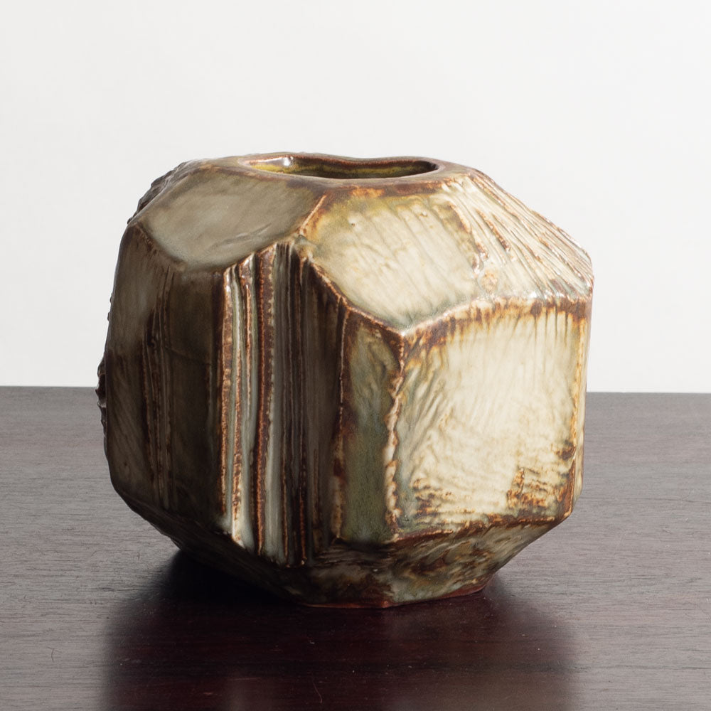 Jørgen Mogensen for Royal Copenhagen, Denmark, sculptural stoneware vase with Sung glaze M5558