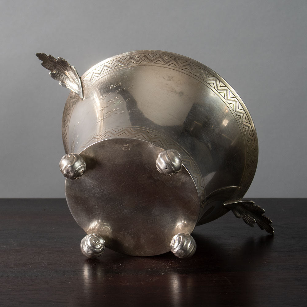 Swedish silver lidded jar with inscription J1430