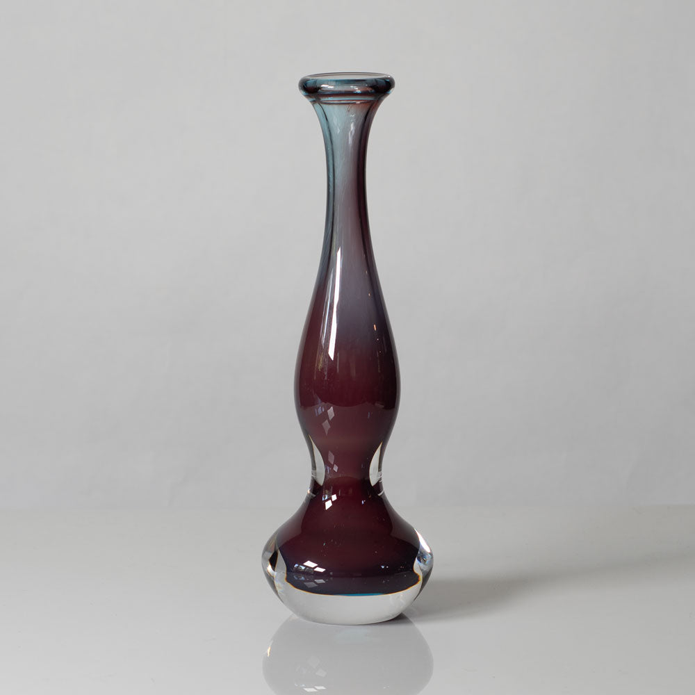Nils Landberg for Orrefors, Sweden, long necked bud vase L3319