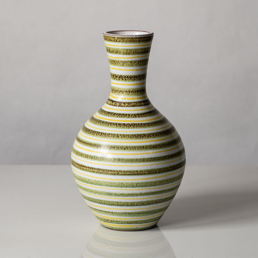 Stig Lindberg for Gustavsberg, Sweden, faiance vase with yellow, green and white decoration L3342