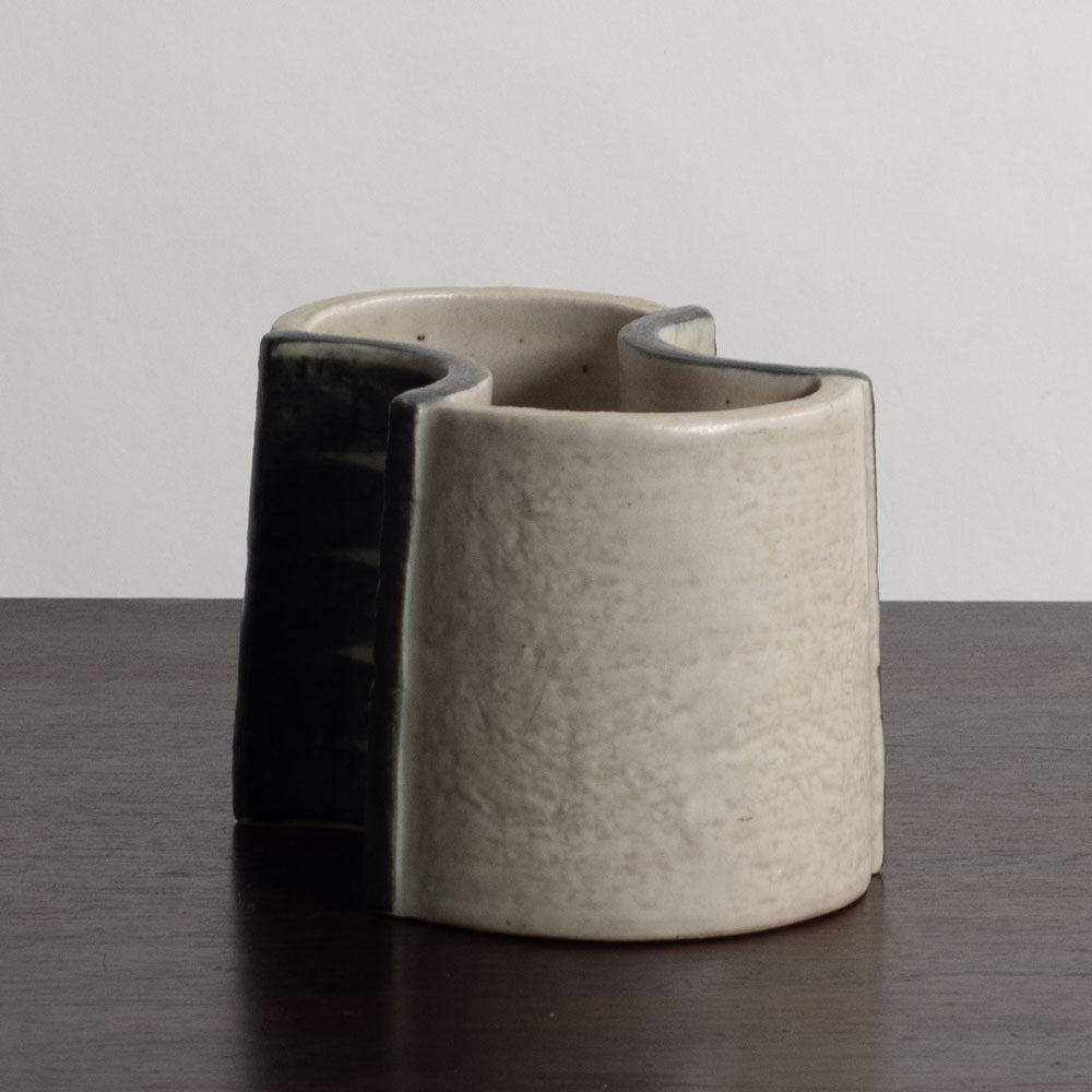 Eva Staehr Nielsen for Royal Copenhagen, Denmark, vase with cream and gray glaze M4364