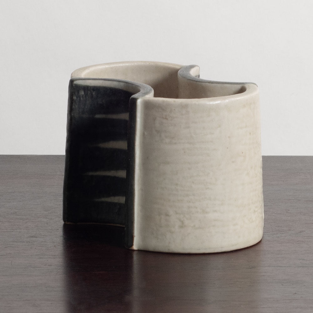 Eva Staehr Nielsen for Royal Copenhagen, Denmark, vase with cream and gray glaze M4364