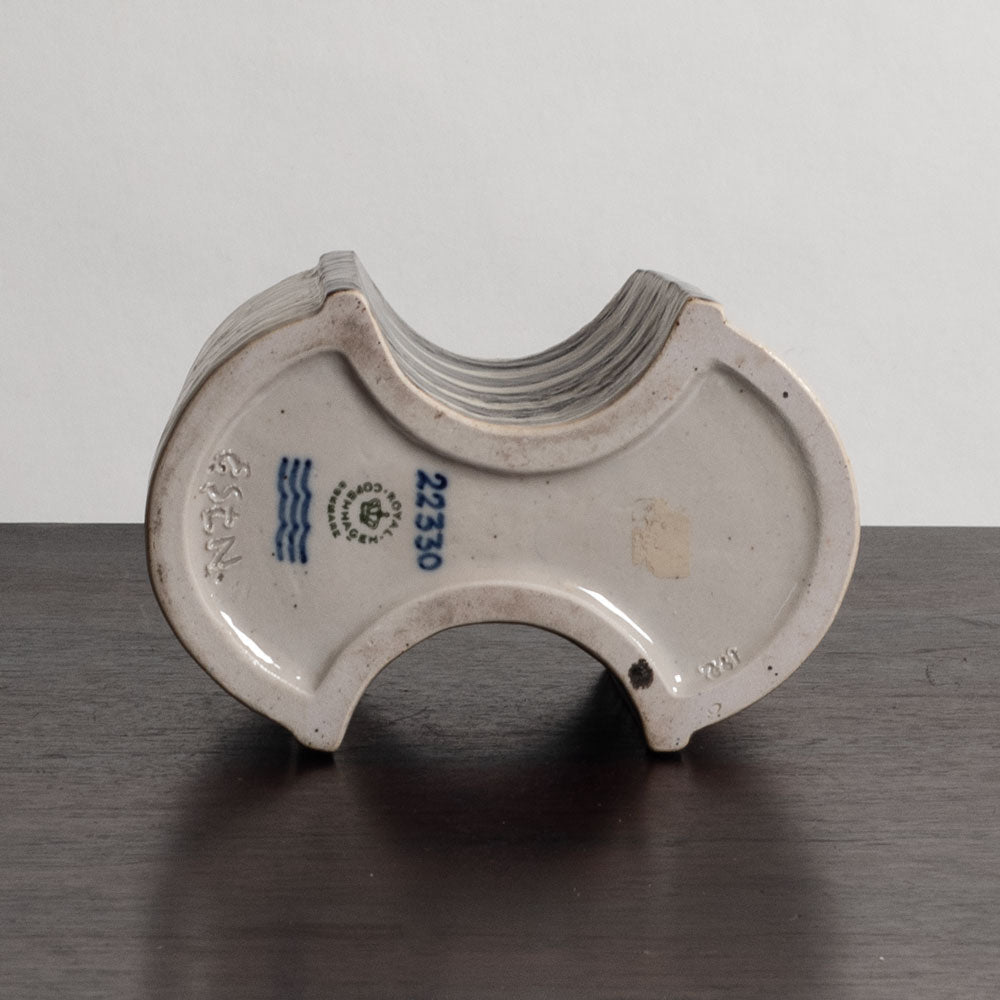 Eva Staehr Nielsen for Royal Copenhagen, Denmark, vase with cream and gray glaze M4364