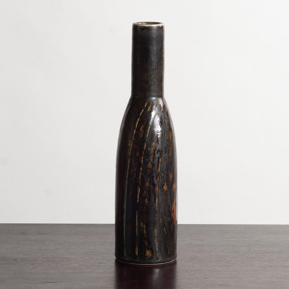 Carl Harry Stålhane for Rörstrand, Sweden, unique stoneware vase with brown glaze M5461