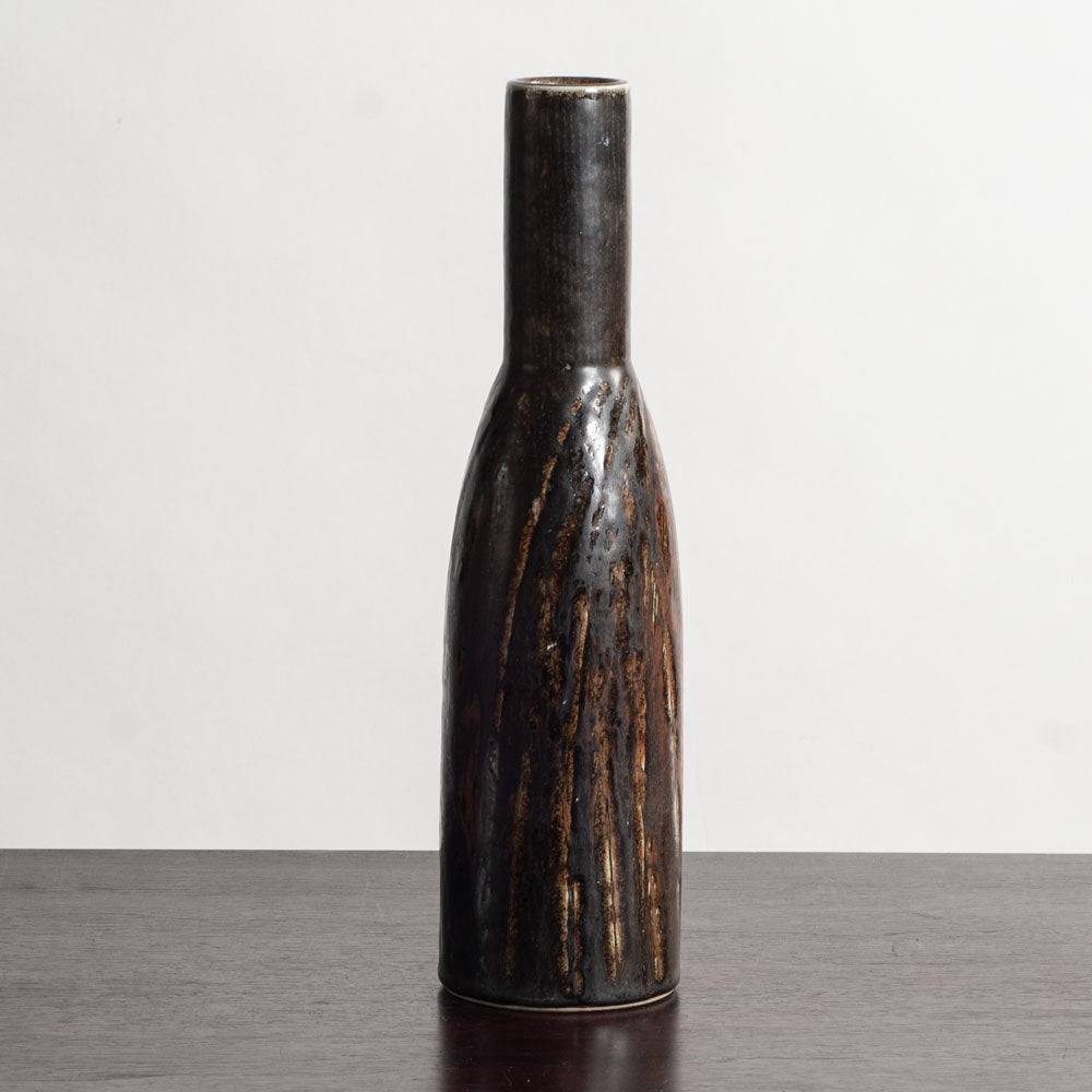 Carl Harry Stålhane for Rörstrand, Sweden, unique stoneware vase with brown glaze M5461