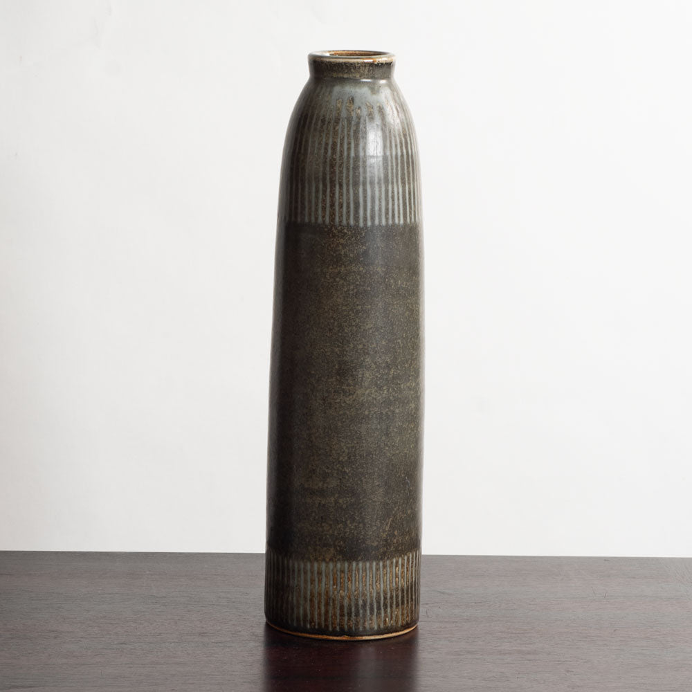 Carl Harry Stålhane for Rörstrand, Sweden, unique stoneware vase with brown glaze M4266
