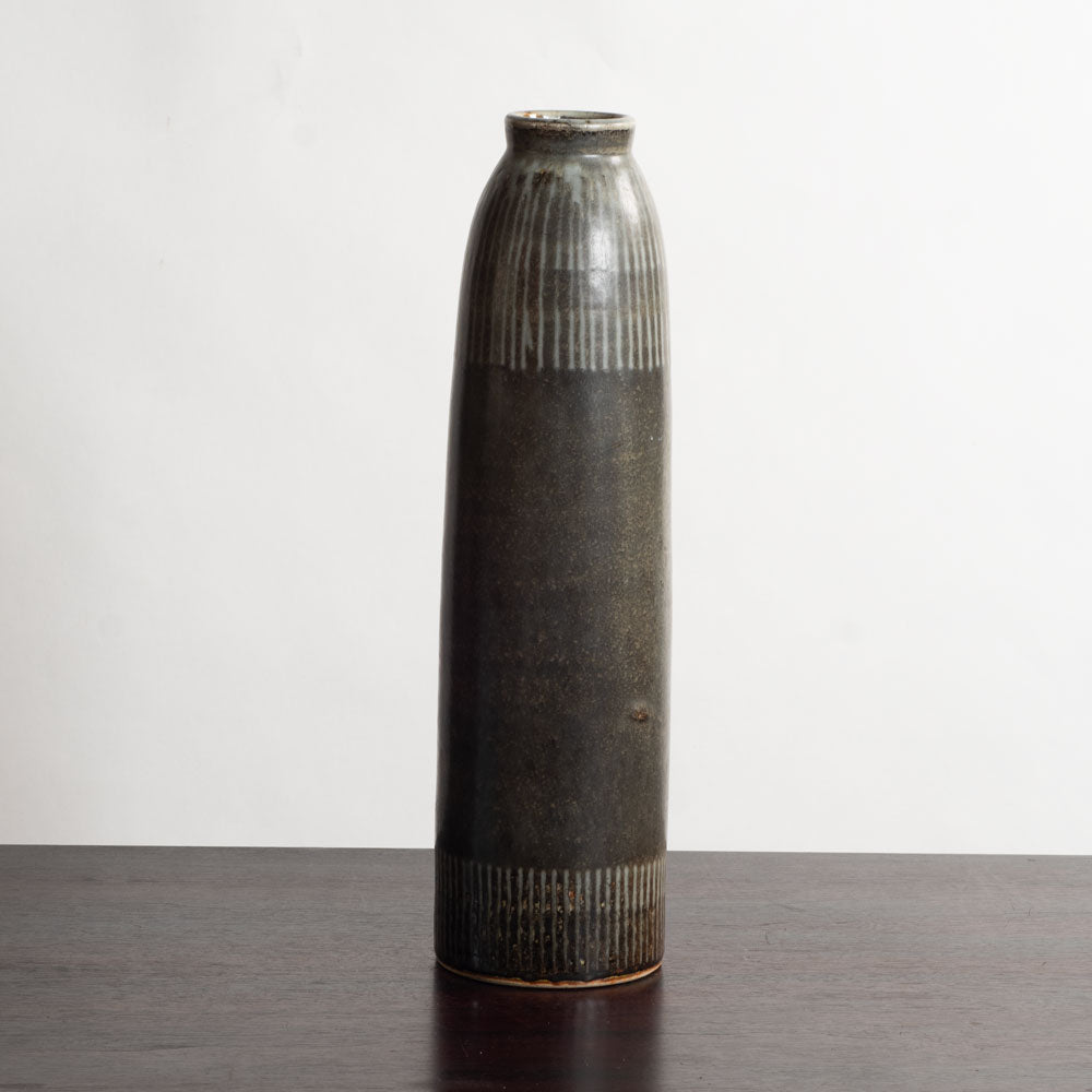 Carl Harry Stålhane for Rörstrand, Sweden, unique stoneware vase with brown glaze M4266