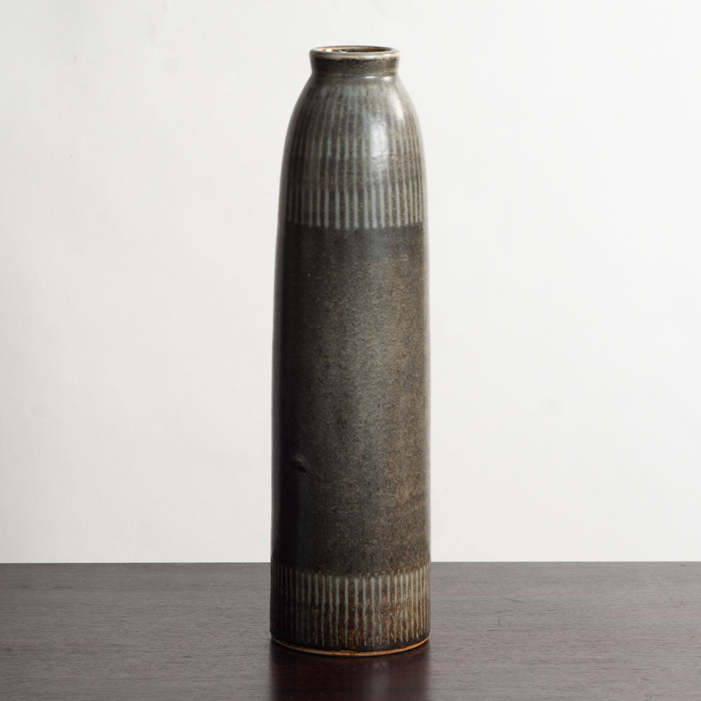 Carl Harry Stålhane for Rörstrand, Sweden, unique stoneware vase with brown glaze M4266