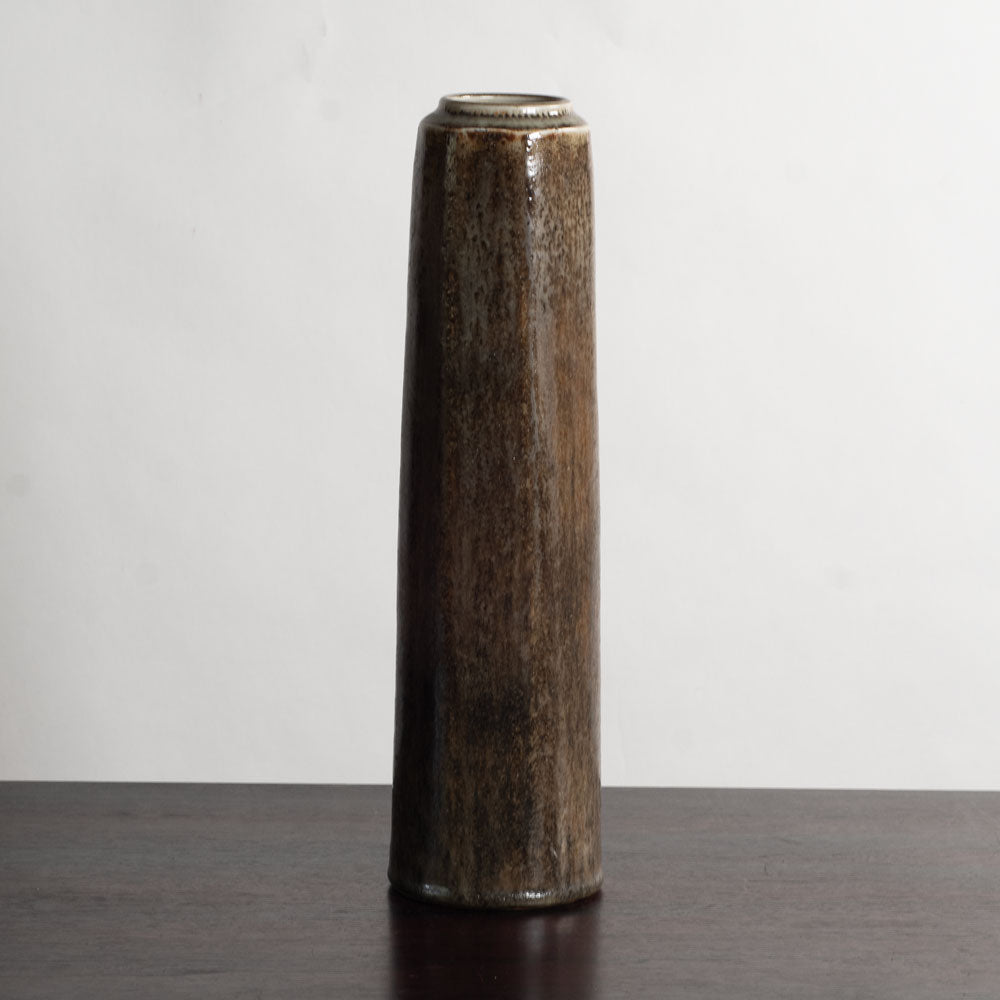 Carl Harry Stålhane for Rörstrand, Sweden, unique stoneware vase with brown glaze M5485