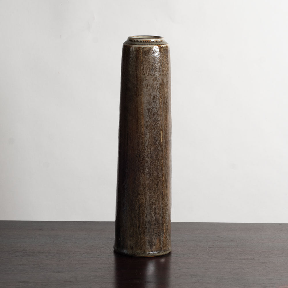 Carl Harry Stålhane for Rörstrand, Sweden, unique stoneware vase with brown glaze M5485