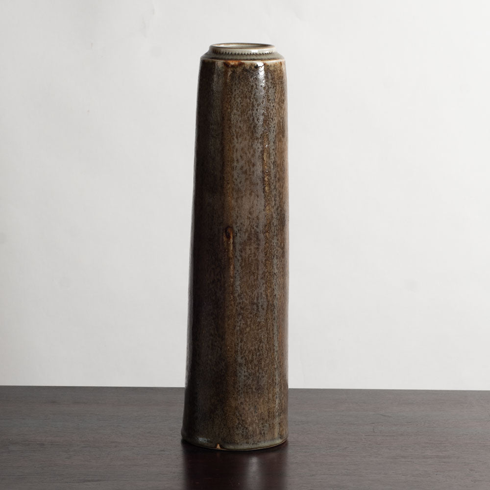 Carl Harry Stålhane for Rörstrand, Sweden, unique stoneware vase with brown glaze M5485