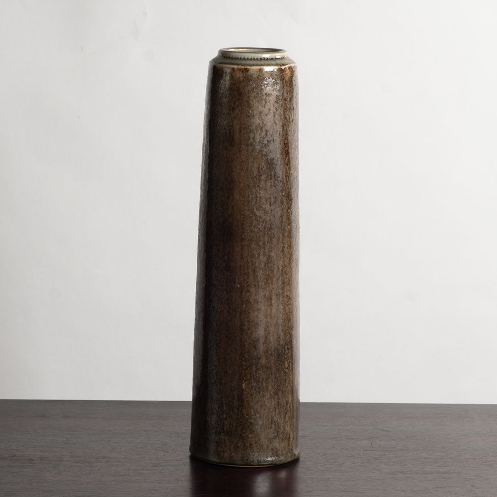 Carl Harry Stålhane for Rörstrand, Sweden, unique stoneware vase with brown glaze M5485